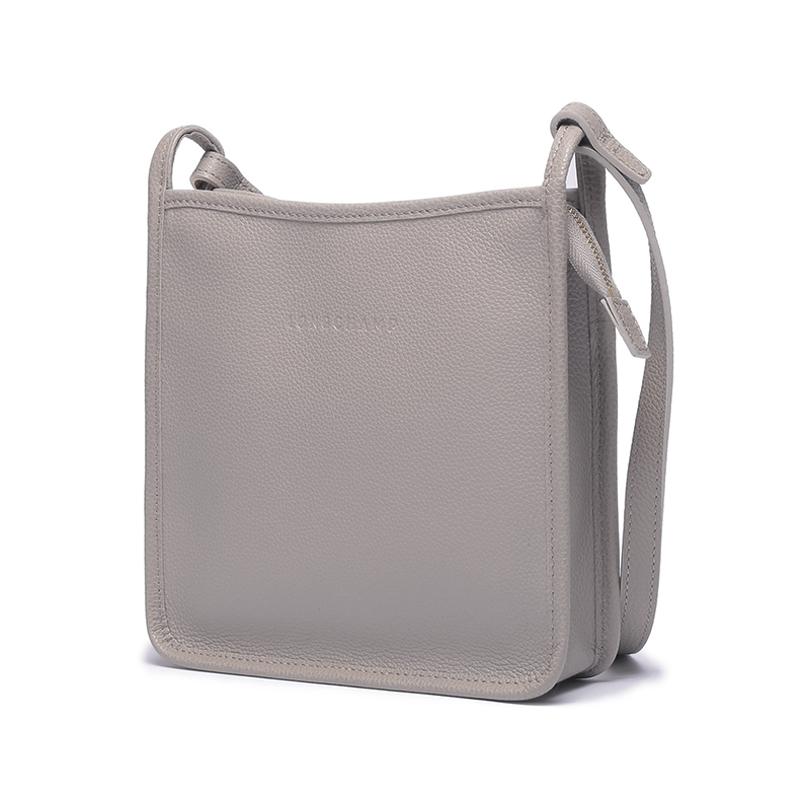 Longchamp Le Foulonné 20 Leather Zipper Shoulder Crossbody Bag Small Women Bags Dove-Gray 10138021P55
