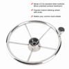 13.5in 5 Spoke Steering Wheel with Knob Stainless Steel Universal Marine Boat Accessories
