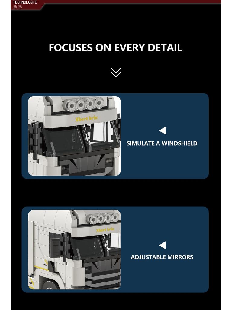 Brick Joy 66032 European Truck Model: Compatible with LEGO, DIY Educational Toy for Kids