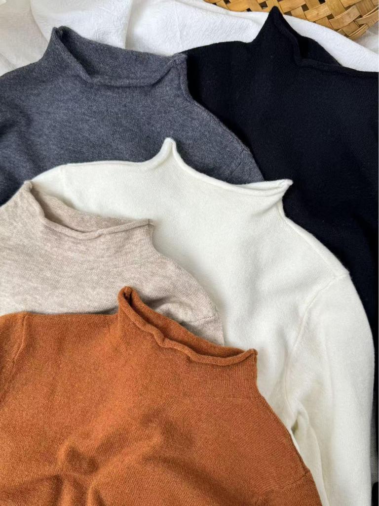 2025 Kids' Trendy Wool Sweater - Half High Neck Pullover for Boys & Girls, Autumn/Winter Base Layer.