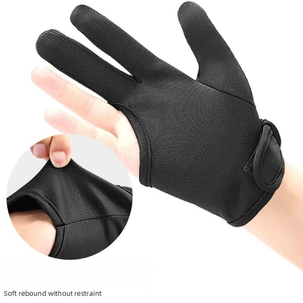 Black Heat Resistant Gloves 3 Finger Protection Mittens New Curling Wand Glove