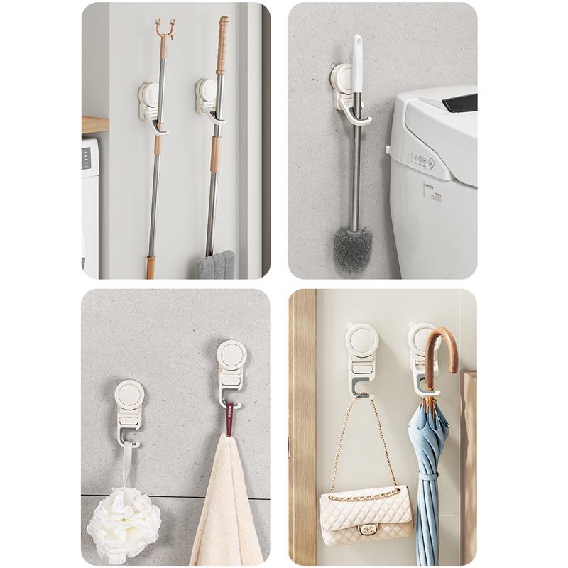 Suction Cup Mop Clip Wall Mount Mop Broom Brush Storage Rack Clamp Waterproof Kitchen Bathroom Organizer Shelf Holder Accessorie