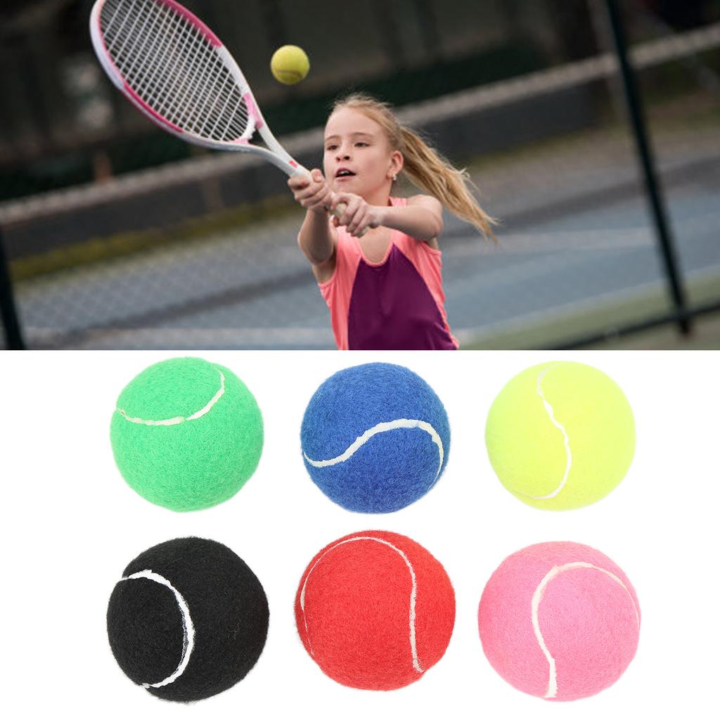 6Pcs Tennis Training Balls Multicolor Cashmere and Rubber Tennis Ball Set for Clubs Youth Training