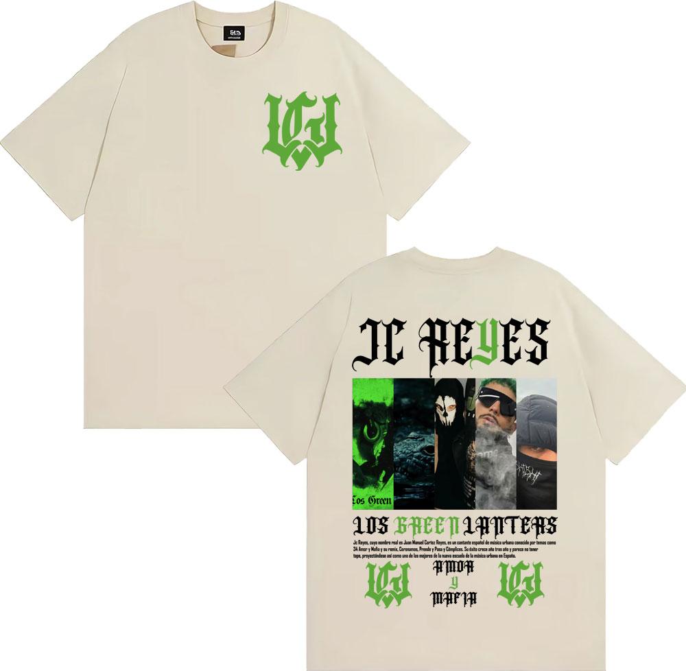 2025 Summer Rapper Jc Reyes Los Angeles Green Lanters Tour Tshirt Mens Fashion Gothic Retro Cotton Tshirt Casual Short Sleeve