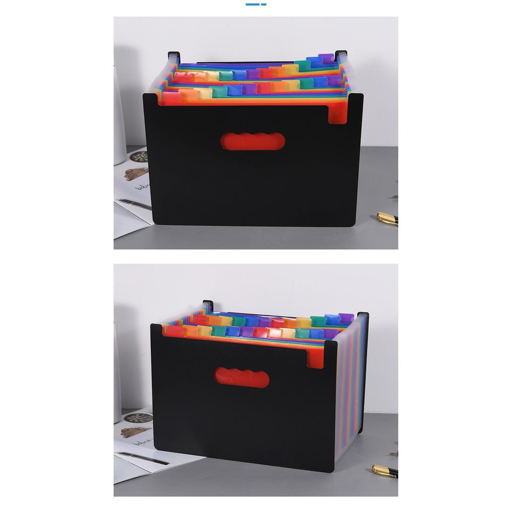 Expanding File Folder 24 Pockets Large Capacity Expanding Document Organizer with Colorful Tabs for Office School