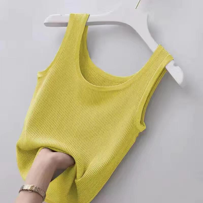 Vesta Ženy Slim Outer Wear Vnitřní vrstvení Spodní Košile Bez rukávů Tenký Top