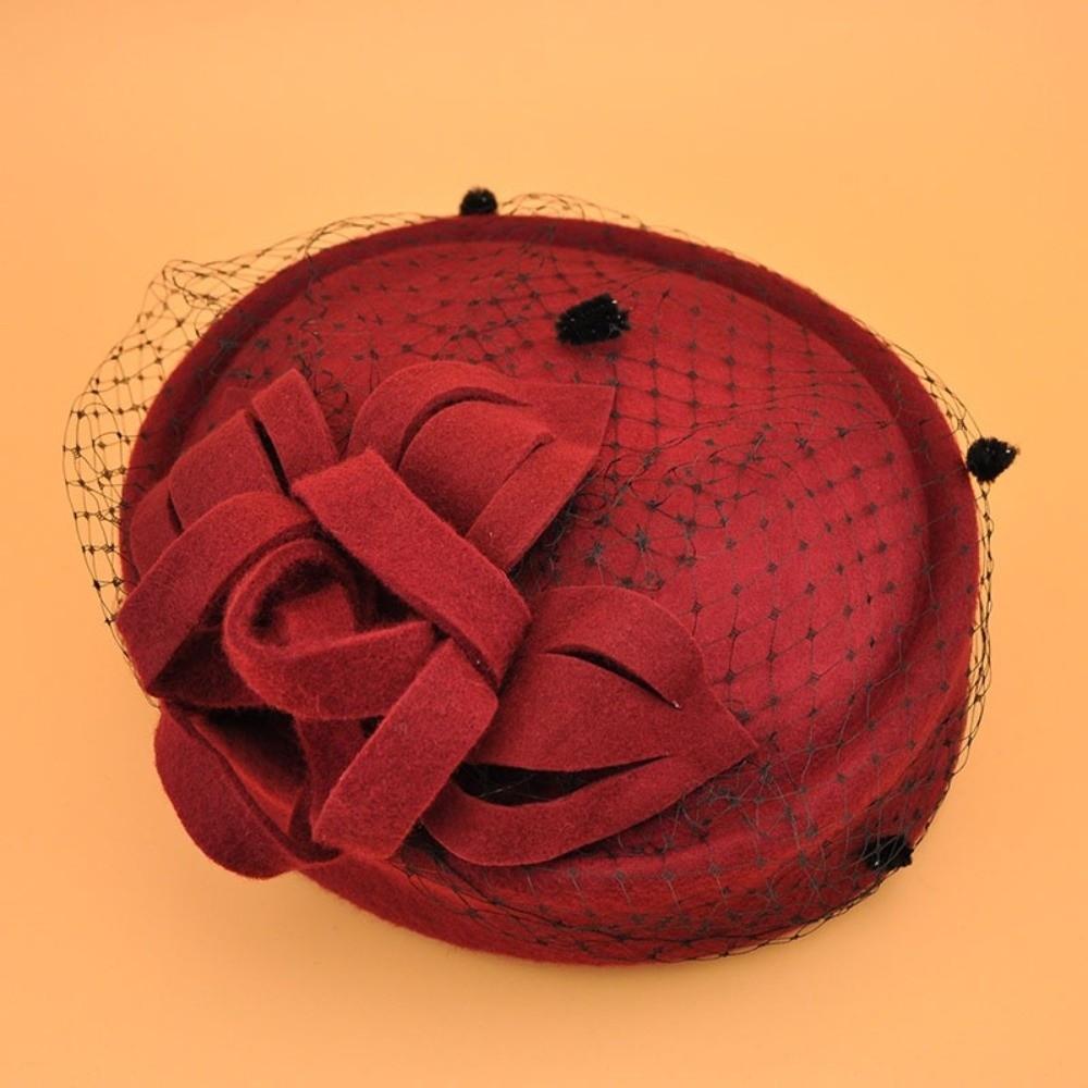 French Vintage Headwear Cashmere Wool Pillbox Hat New Top Hat Women