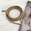 0.6cm Simple Round PU Leather Knotted Rope Waistband Thin Belt Women Decorative Waist Rope Skirt Coat Sweater Straps 160cm
