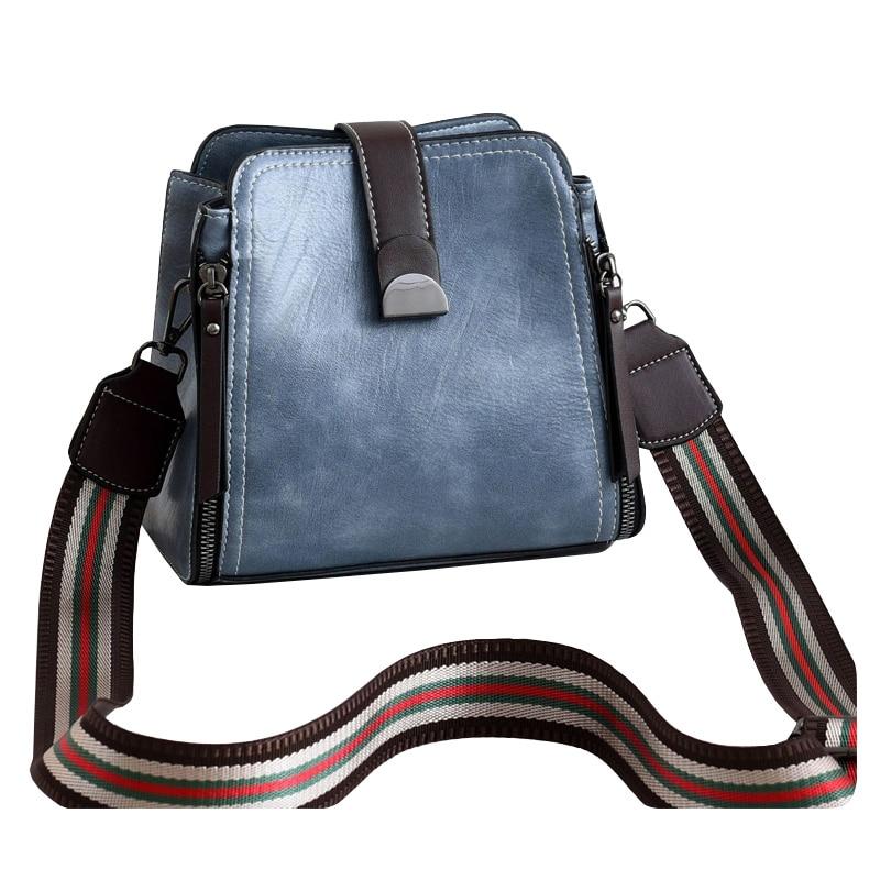 Cheap PU Female Shoulder Bags Women's Designer Messenger Bags Retro Stitching Ladies Leather