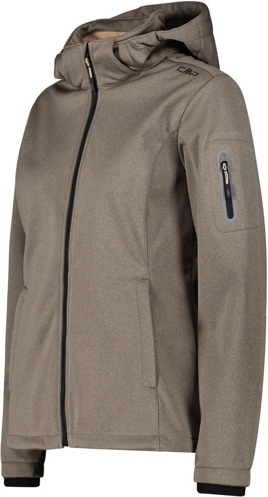 CMP Softshell Jacket Zip Hood Women (39A5006M) Women's Softshell Jacket Meliert (39A5006M) Sesame Mel./black
