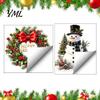 Holiday Home Decoration Decal Christmas Snowman Wreath Toilet Sticker, Peel And Stick Bathroom Decor Removable Cover Decal, Waterproof Lid Wall