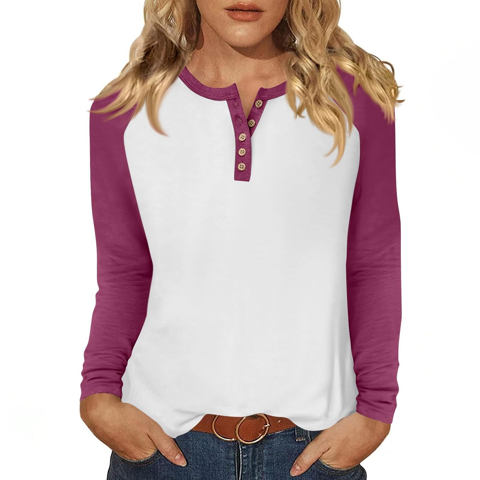 

Женская футболка с принтом, длинный рукав, повседневная мода, базовая, круглый вырез, пуговицы, рукав реглан, топ S