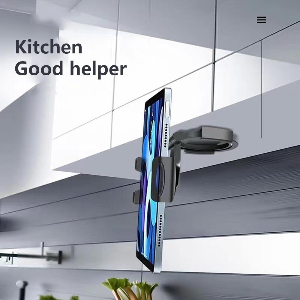Xnyocn Ring Stand Holder for iPad Mini Air Pro 11" Xiaomi Tablet Mobile Phone Wall Mount Kitchen Smart Home 2in1 Bracket Support