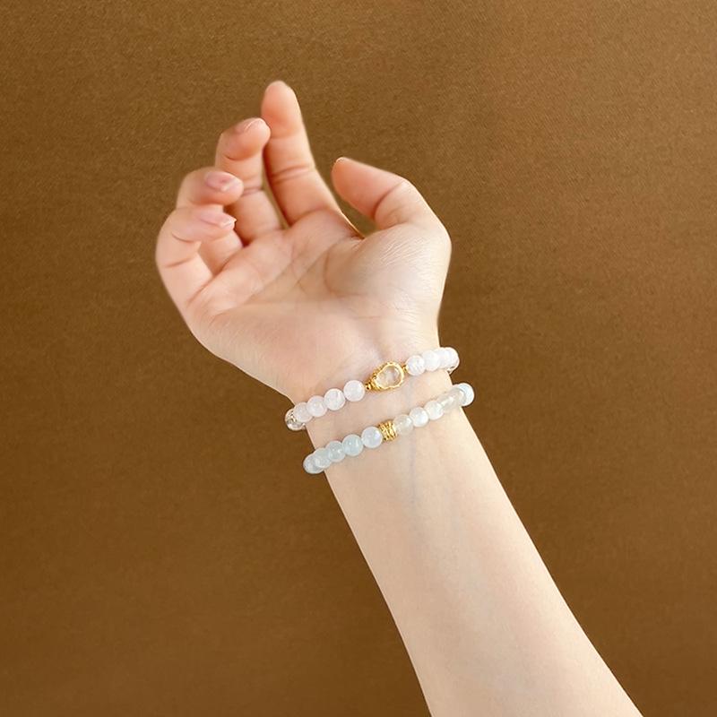 White Marble Optimized Crystal Gourd Beaded Bracelet Fashionable Light Luxury New Chinese Bracelet Versatile Niche Temperament Jewelry