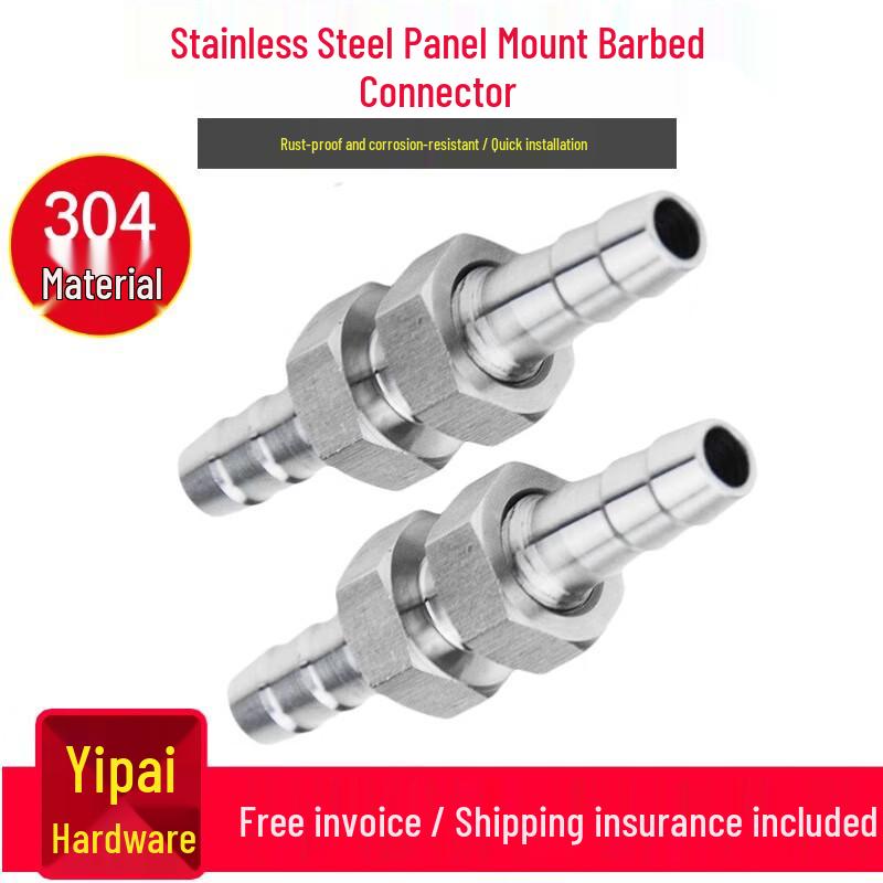 304 Stainless Steel Bulkhead Hose Barb Connector
