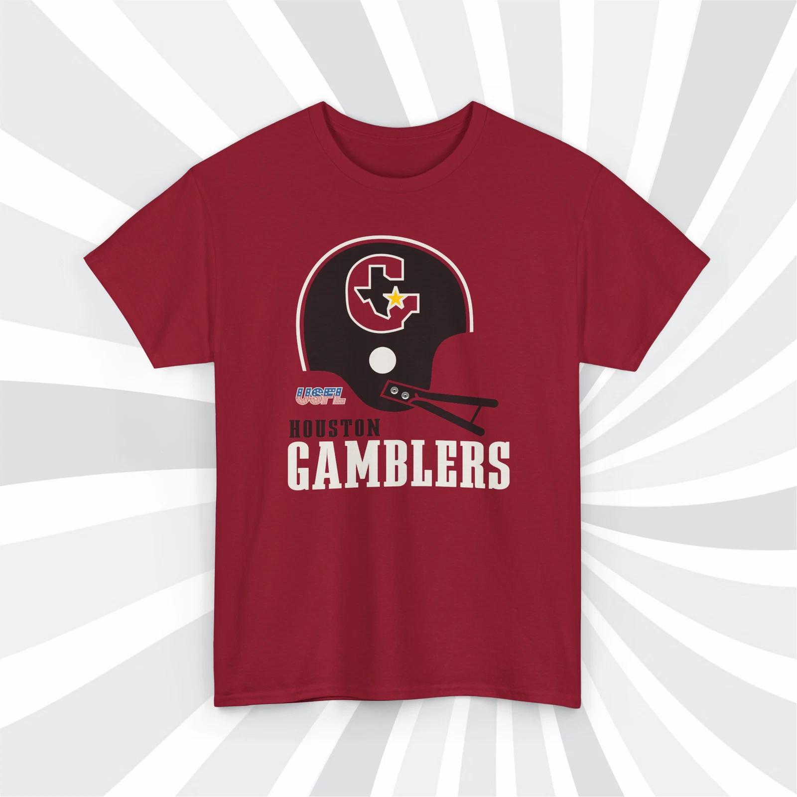 Houston Gamblers 1984 USFL Vintage Football Cardinal T shirt - Texans M