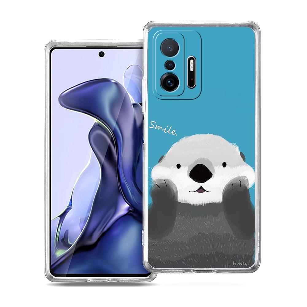 

Прозрачный чехол для телефона для Xiaomi Mi 14 13 12 11 Ultra 13T 12T 11T Poco X3 NFC F3 F6 Pro Lite Мягкий ТПУ корпус Милый мультяшный выдра Xiaomi Mi 11