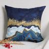 4 Pièces Housse de Coussin Marbre Bleu Marine Doré Double Face, Housse de Coussin Décorative Abstrait Encre de Luxe (Sans inserts)