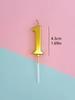 1pc Birthday Candle Golden Number Candle Smokeless Birthday Cake Party Baking Dessert Candle Plug-in Set