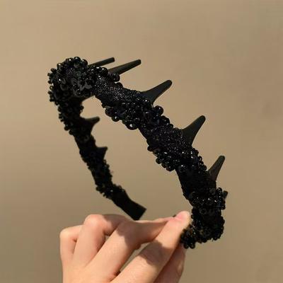 Vintage Elegant Diamond With Teeth Wave Hairband Women's Hair Curling Facial Wash Hair Top High Head Top Hair Accessories