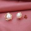 2024 French Retro S925 Sterling Silver Pearl Stud Earrings for Women – High-End Light Luxury Ear Cartilage Studs