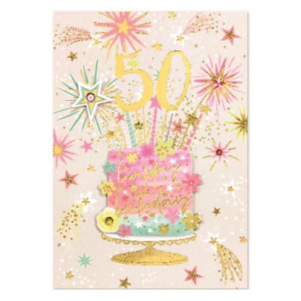 Simon Elvin Isabel Garden 50th Birthday Greetings Card (Pack of 6)
