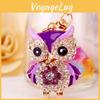 Lovely Rhinestone Owl Keychain Colorful Cartoon Design Stylish Car Bag Charm
