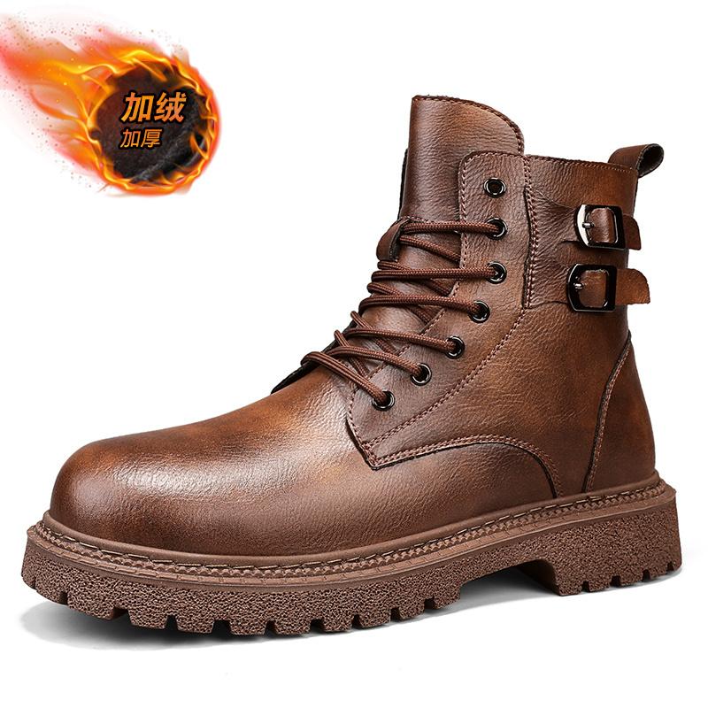 High Quality Men Boots Fashion British Style Outdoor Comfortable Lace Up Non-Slip Business Boots Ankle Safety Shoes Men