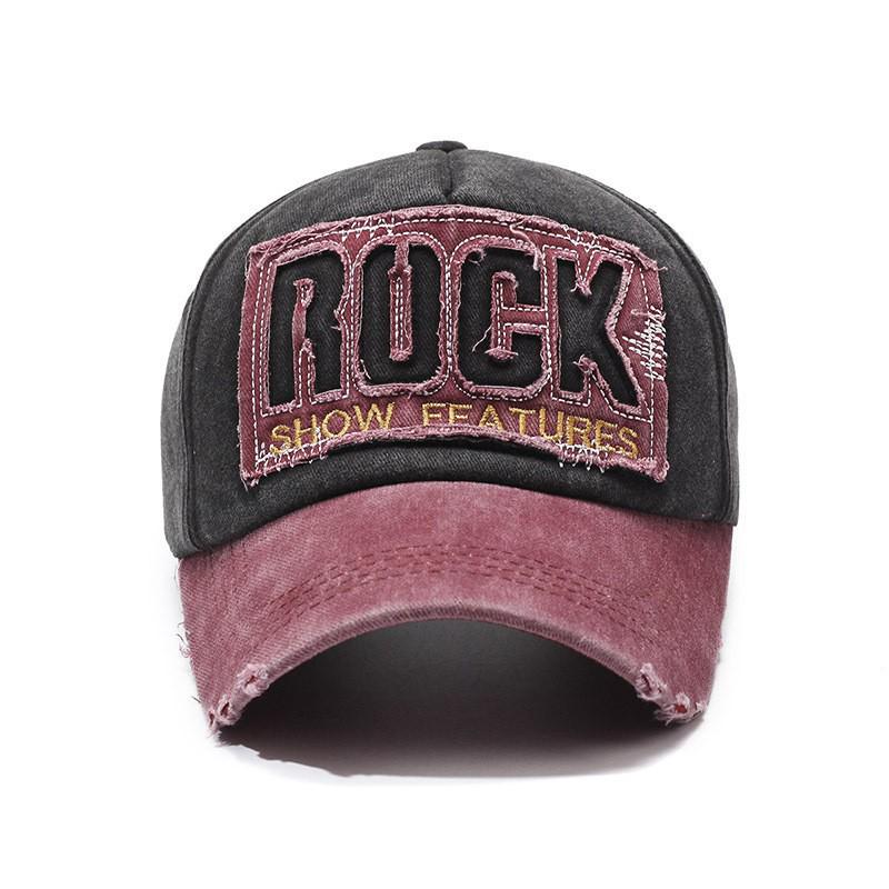 Vintage Distressed Cotton Baseball Cap with Ripped Edges, Sun Protection, and American Letter Design
