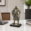 Yousheng Medieval Knight Figurine, Vintage Resin Statue with Metallic Finish, Handcrafted Armor & Shield Details for Bookshelf, Office Desk Decor,