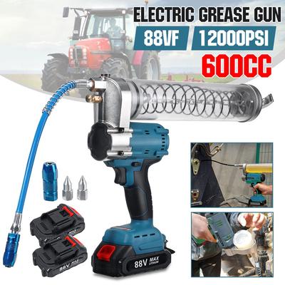 Pistola de graxa elétrica 600CC 12000PSI recarregável, escavadeira de alta pressão, lubrificador automotivo, engrenagem mecânica