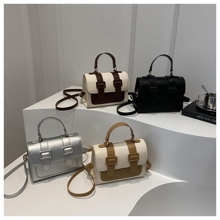 Trendy Autumn Color Block One Shoulder Bag For Women Stylish Crossbody Handbag Medium Size