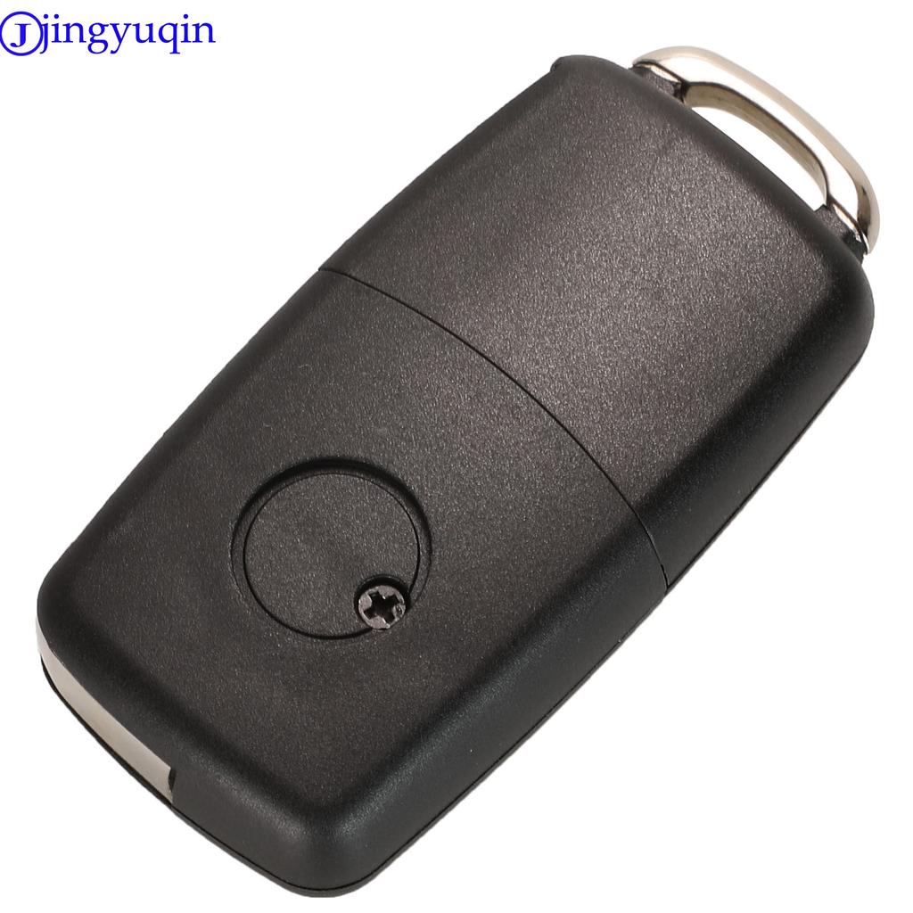 jingyuqin  2/3/4 B Folding Car Remote Key Shell Case Fob For VW Passat Polo Golf Touran Bora Ibiza Leon Octavia Fabia