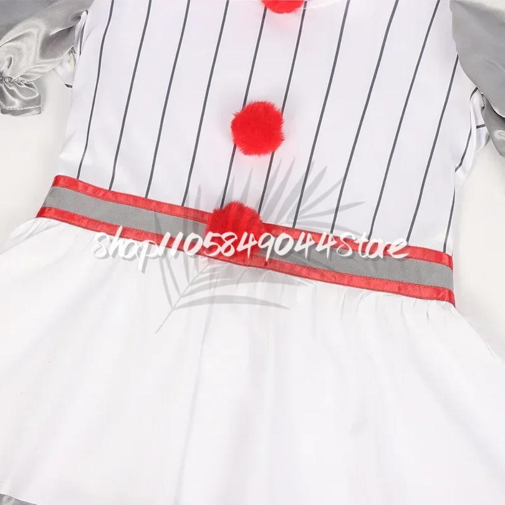 Women Killer Clown Cosplay Dress Movie Horror Lolita Outfit Adults Halloween Carnival Cosplay Outfit
