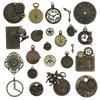 Vintage Green European Gear Pendant Clock Necklace Charm Components