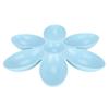 Bols pour chats de qualité alimentaire en forme de pétales de fleurs, 6 grilles, bol d'alimentation pour animaux de compagnie pour la nourriture et l'eau(Bleu )