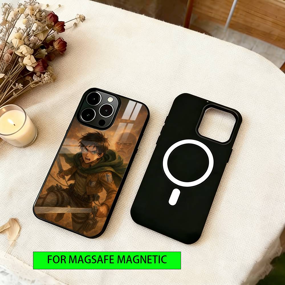 Eren Yeager Phone Case Magnetic with Magsafe Wireless Charging For iPhone17,16,15,14,13,12,11 Plus,Pro