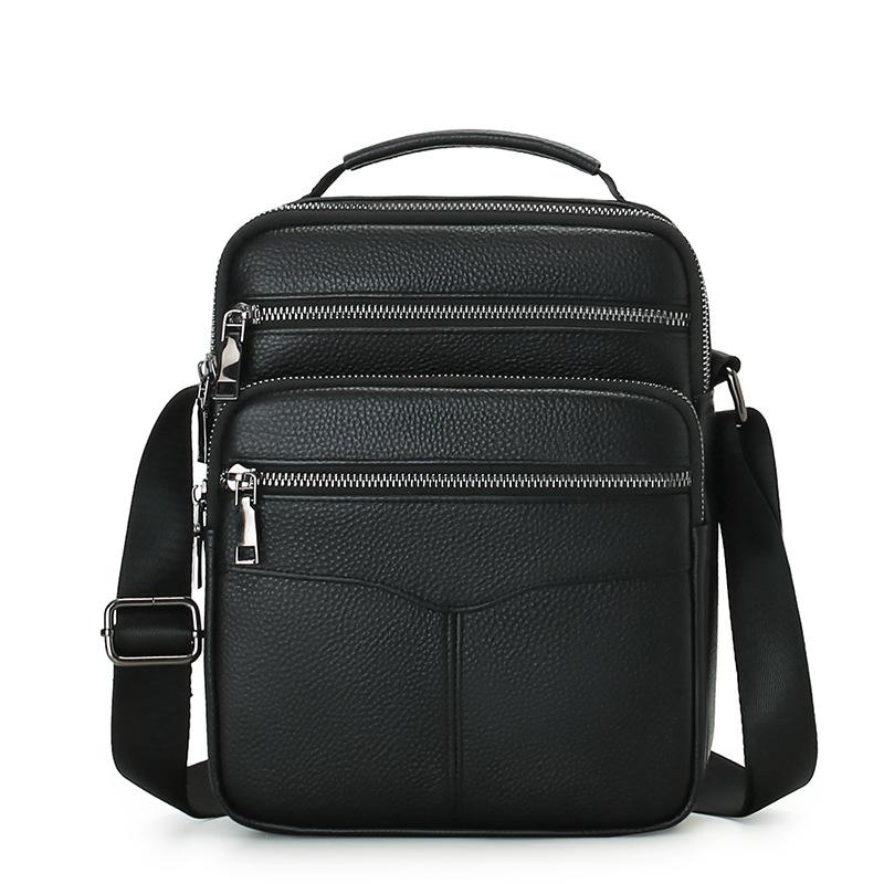 

Pu Leather Men s Bag Men s Briefcase Business Single-shoulder Crossbody Bag Men s High-end Single-shoulder Bag чорний