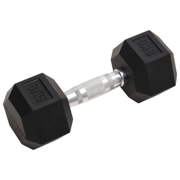 VidaXL Dumbbells 2 Pcs 16 Kg Total Cast Iron, Dumbbell Set, Hex Dumbbell, Weight Plate, Weight Bar 93603