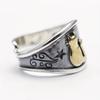 Retro Thai Silver Cat Star Open Ring for Men and Women