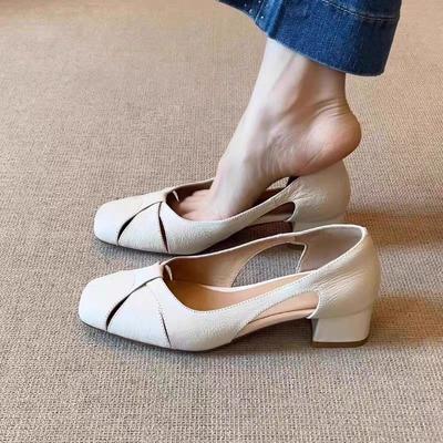 Mode Nieuw Merk Luxe Designer Mode Leer Design Dames Zomer Stijl Puntige Neus Lage Hak Dames Sandalen Antislip Platte Schoenen