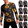 Halloween All Over Print T Shirt, Cute Pumpkin Graphic Tee for Women Men