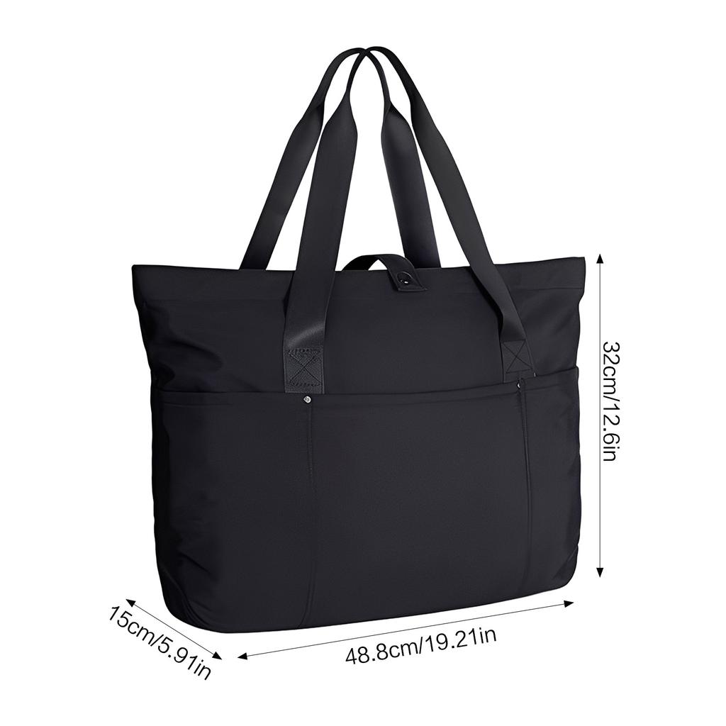 Women's Foldable Tote Bag Large Capacity Zipper Single Shoulder Handbag With Top Handles For Daily Commute And Travel