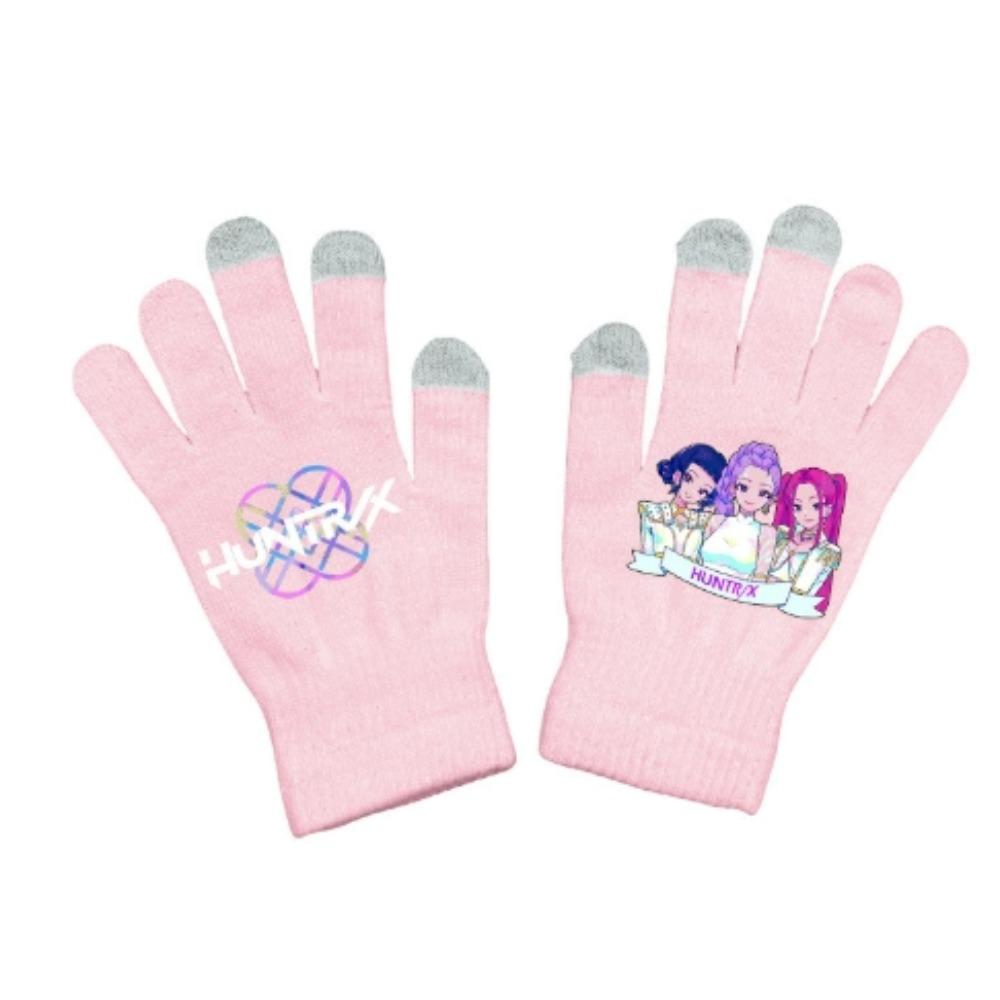 Set 2 Pezzi Cappello a Maglia e Guanti Invernali - Design Anime Kpop Demon Hunters, Carini Accessori Caldi per Ragazzi e Ragazze