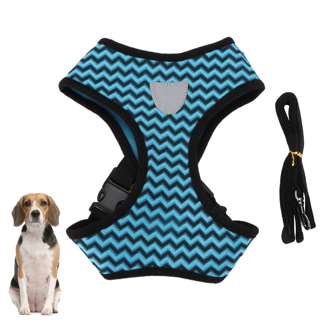 Pet Harness Reflective Pet General Harness with Traction Rope for Cats and Small and Medium Sized DogsBlue M