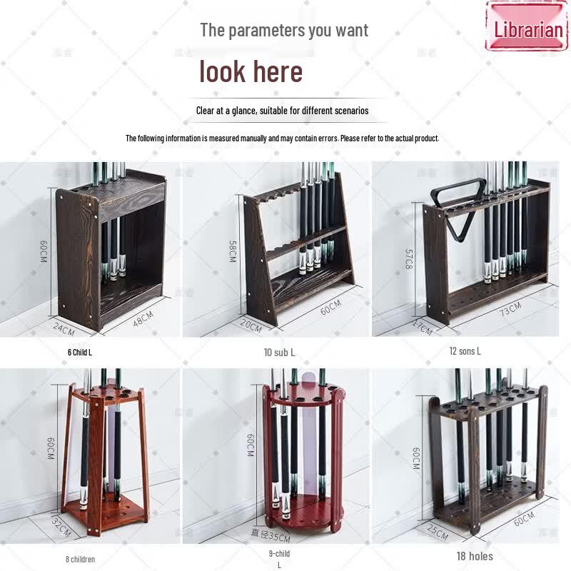 Wall-Mounted Billiard Cue Rack