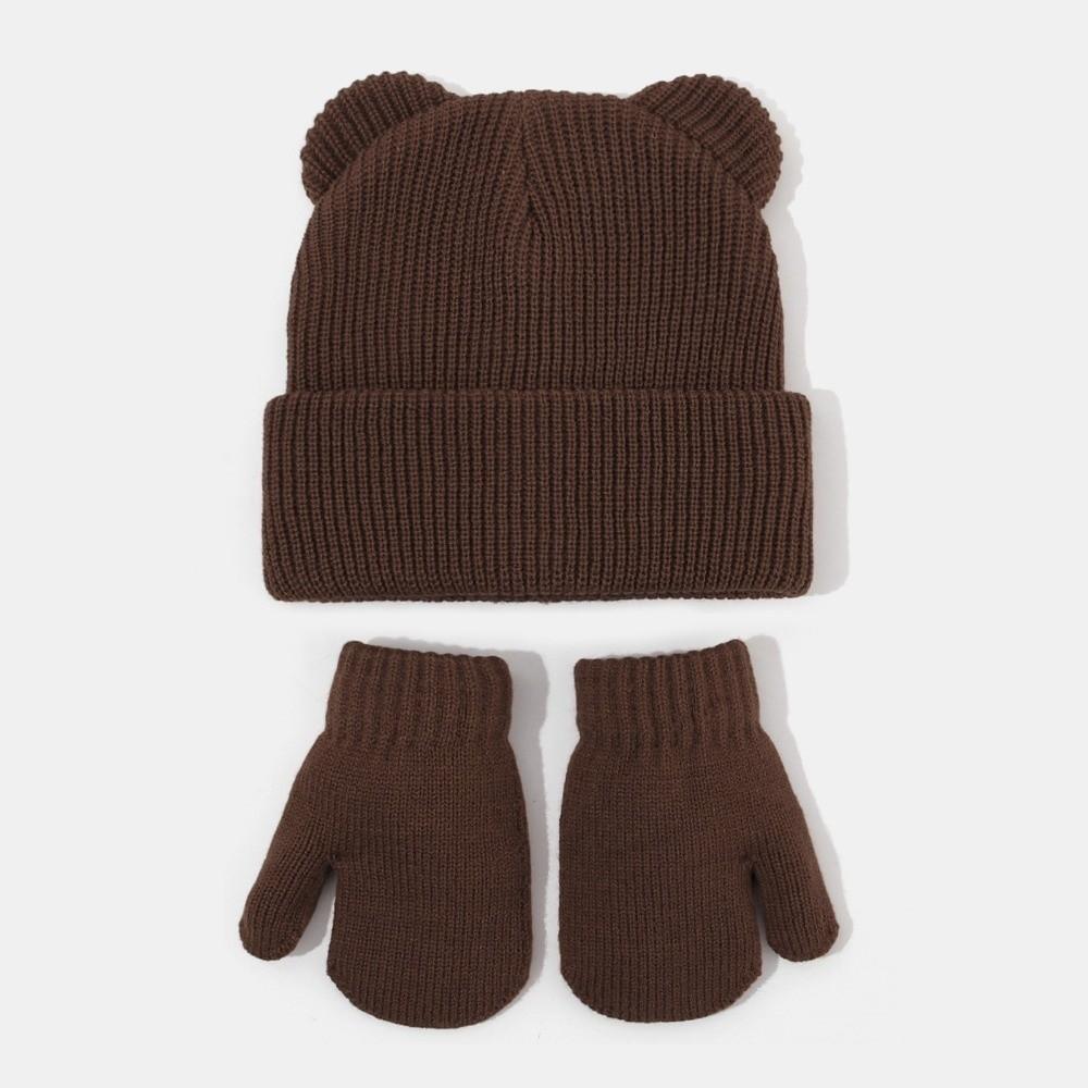 Winter Infant Beanie Cap Solid Color Kids Pullover Hats Cute Baby Knitted Hat Kids