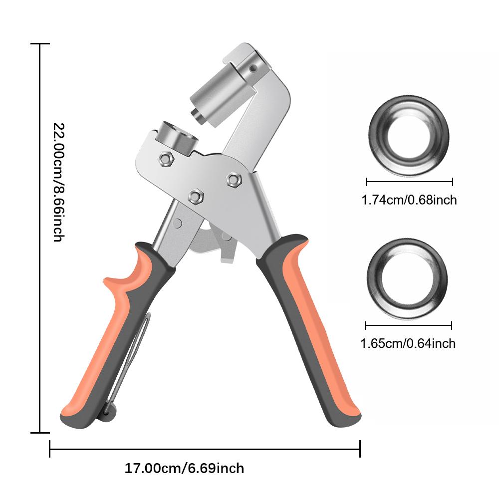 Leather Eyelet Puncher Metal Air Hole Rivet Plier Eyelet Installation Tool Grommet Eyelet Plier Kit Handheld Hole Punch 3/8 Inch 10mm