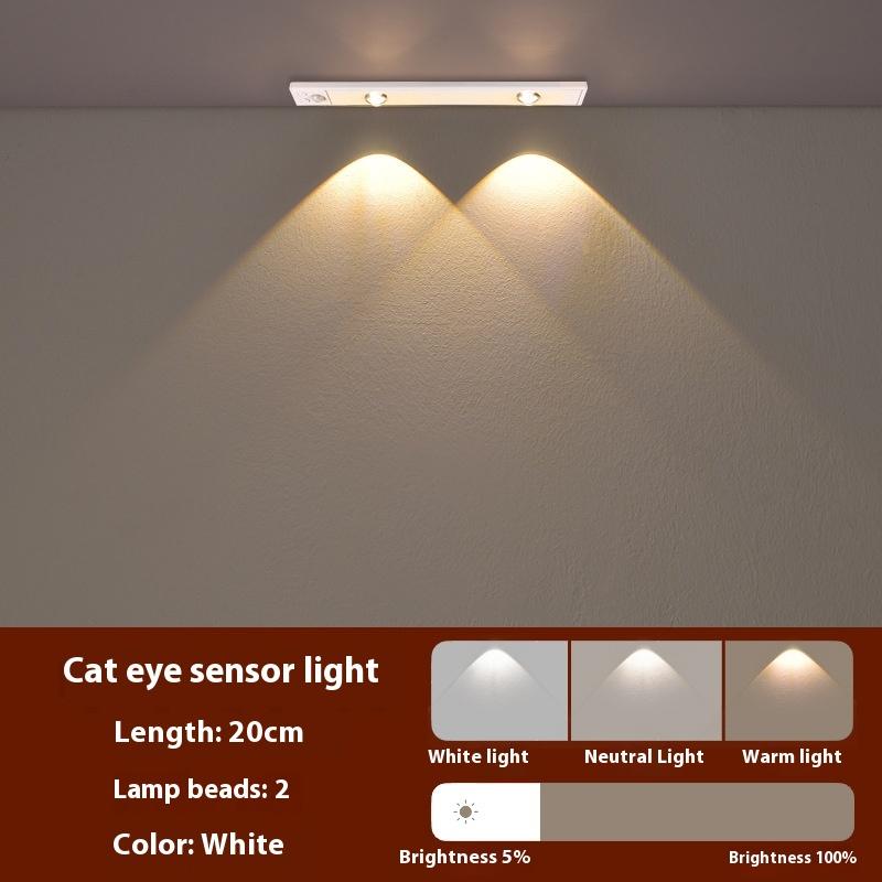 

Светодиодный беспроводной ультратонкий ночник с датчиком движения, светодиодная лампа USB для кухонного шкафа, спальни, гардероба, внутреннее освещение 20cm