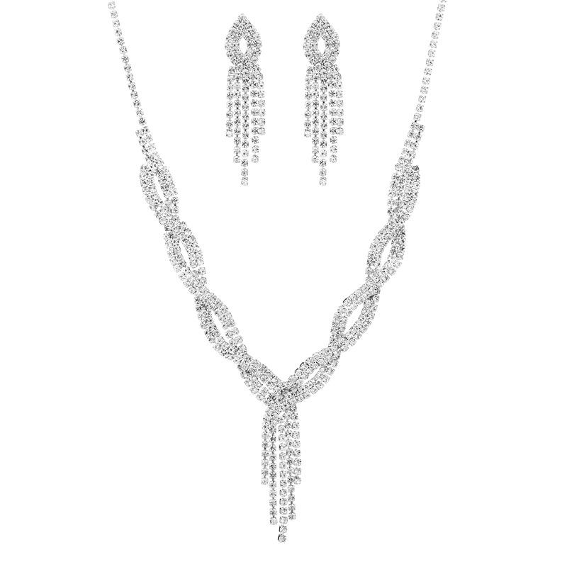 Silberschmuck-Set: Damen-Hochzeitsfotografie-Accessoires mit Halskette & Ohrringen in unabhängiger Verpackung